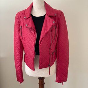 Nasty Gal Beulah Red Faux Leather Jacket